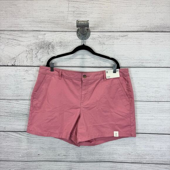 A New Approach Plus Size Pink Mid-Rise Midi Shorts Size 18 - Picture 1 of 8